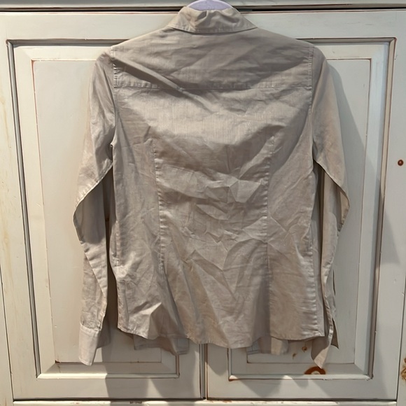 J.Crew button-down blouse, beige with metallic shimmer - Picture 3 of 6